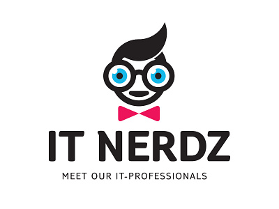 IT Nerdz bow tie face geek glasses hair head it nerd professional smart technology wise