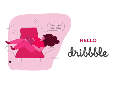Hello Dribbble! debut debut shot design first shot hello dribble illustration welcome shot