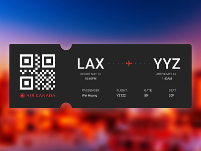 Daily UI - 024 - Boarding Pass