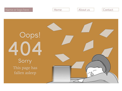 HOMEPAGE ERROR 404 page design dribbbleweeklywarmup homepage illustration simple design