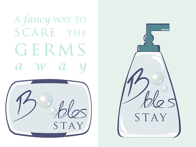 BOObles stay, Germs Away bubbles color palette design dribbbleweeklywarmup illustration label design simple design soap vector