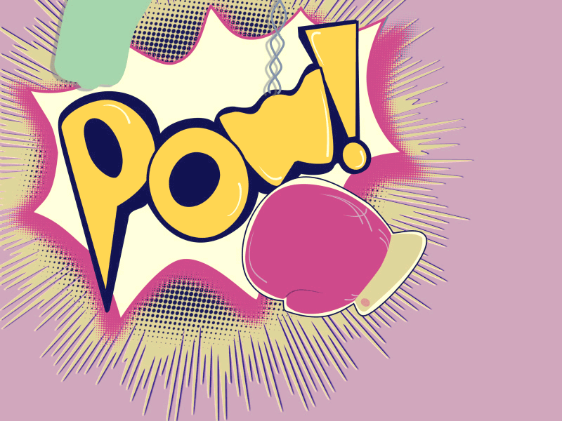 A POW! aftereffects animation boxing comic comic art gif glove graph editor illustration vector