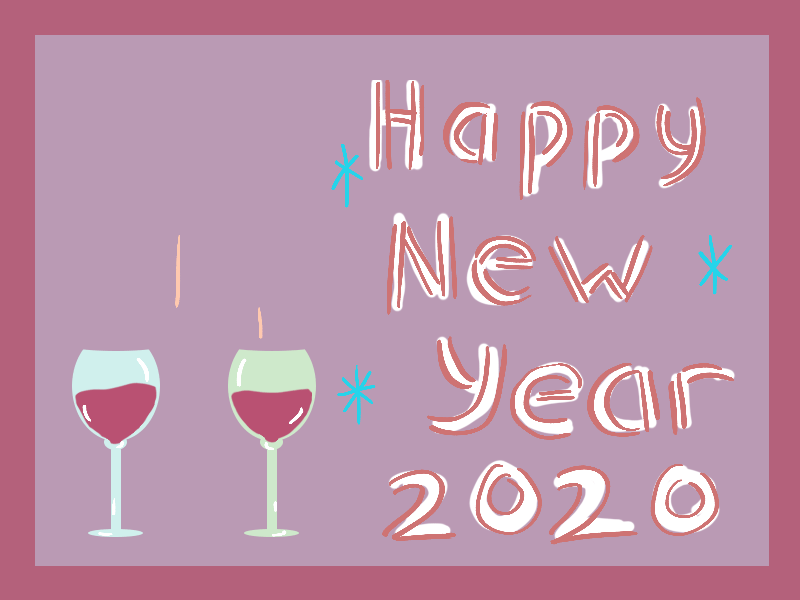 HAPPY NEW YEAR 2020 2020 animation cheers firework gif happy holidays happy new year new year simple design stars wine wine glass