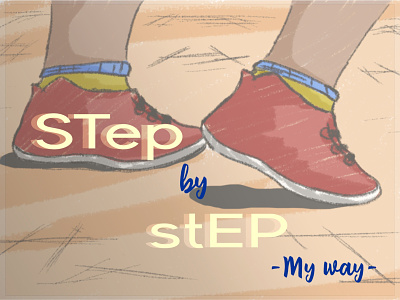 New Year resolution dribbbleweeklywarmup illustration path resolution shoes step by step
