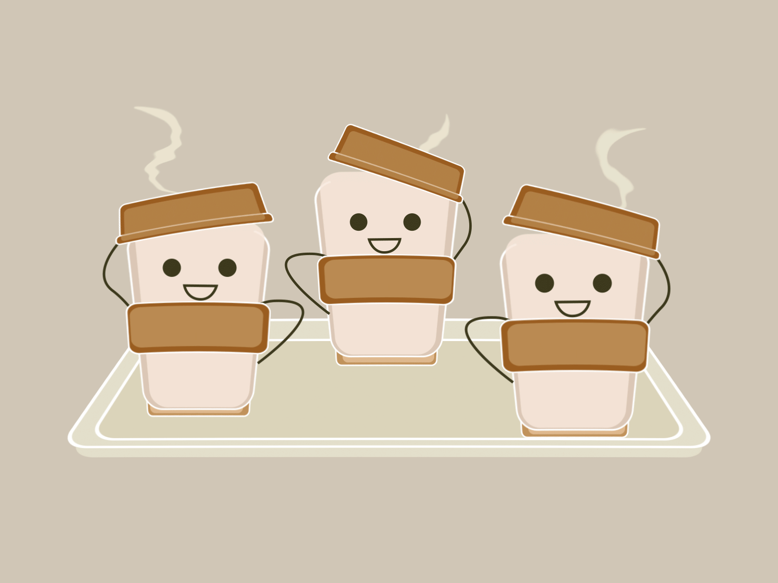 Happy Coffee aftereffects animation brown coffe coffee cup gif illustration jump jumping wink