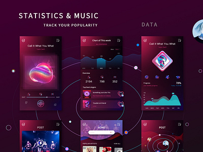 statistics & music design ui