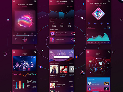 statistics & music design ui