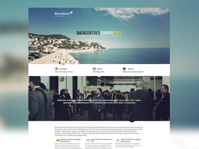 Datacentres Europe 2013 Conference web page re-design