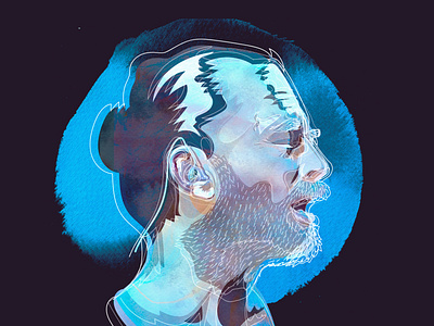 Thom Yorke illustration minimal portrait portrait art portrait illustration vector