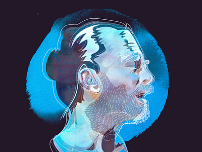 Thom Yorke illustration minimal portrait portrait art portrait illustration vector