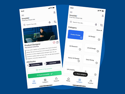 InnoJob App product design ui ux
