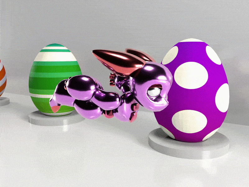 Easter Bunny Robot 3d 3d animation 3d art animation cinema4d cinema4dart design motion motion design motiongraphics