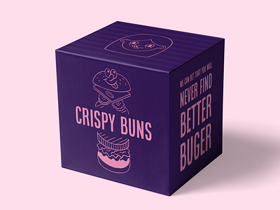 Clean Packaging for Crispy Buns, a Burger Brand