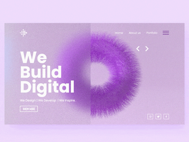 Website Landing Page Animation in 3d