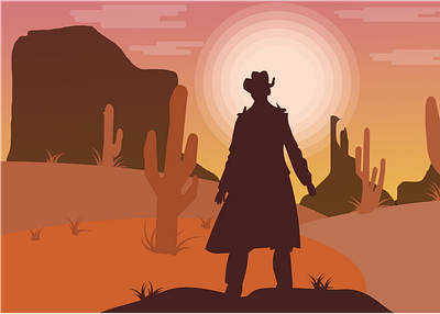 cowboy adobe illustrator illustration