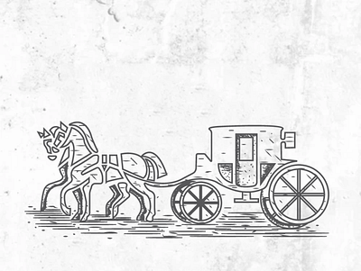 Ancien Horse Carriage design logo vintage