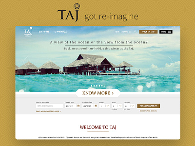 Taj hotels website design hotels landing page palaces redesign resorts taj taj hotel ui ux website