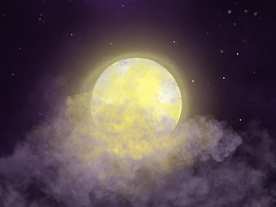 Moonlight digital art moon procreate