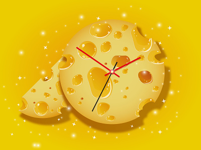 cheese clock design dribbble illustration vector watches watchface