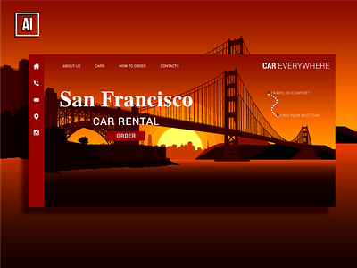 Silhouette of San Francisco background city city lanscape cityscape concept design dribbble graphic design illustration landscape modern san francisco silhouette skyline town urban vector