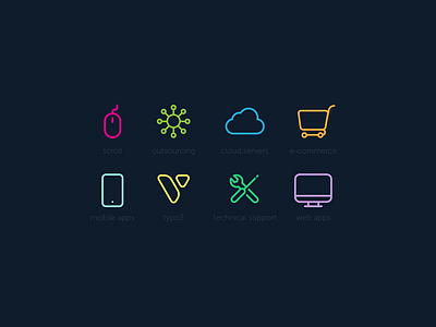 Rwl Icons color colorful colourful icons line minimal olle ollestudio ploch simple webdesign