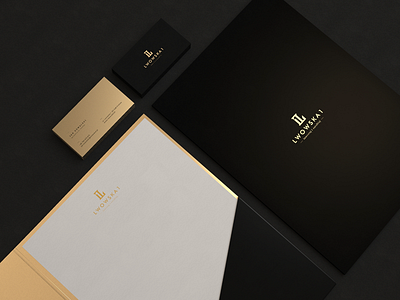 Lwowska 1 Stationery branding business cards folder gold investment letterhead logo luxury ollestudio ploch stationery