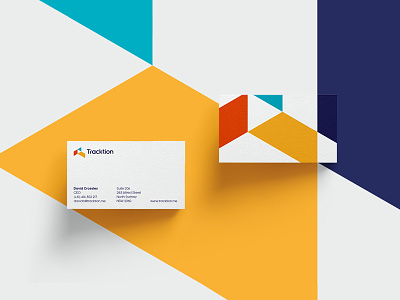 Tracktion business card brand branding business card colorful identity logo minimal platform traction