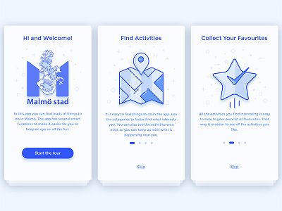 Onboarding for event finder app - part 1 activity design event icon icondesign kulimalmö malmö onboarding redesign ui