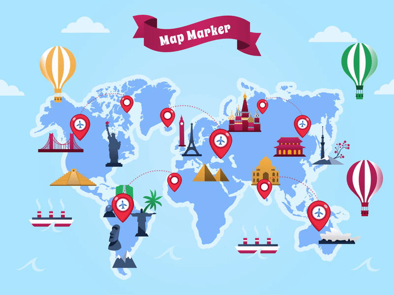 Map Markers - Lottie files animation animated animated gif animation animation 2d animation after effects animation design animations app design freebie illustration location lottie lottie animation lottiefiles map map markers maps ui vector