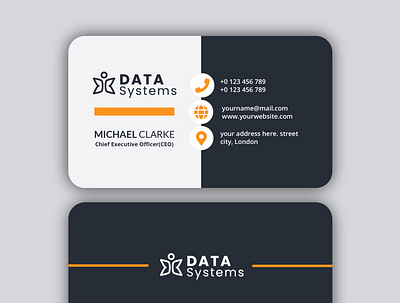 Visiting Card abstract blue brand business business card card cards clean company contact corporate creative design identity information logo modern orange personal presentation