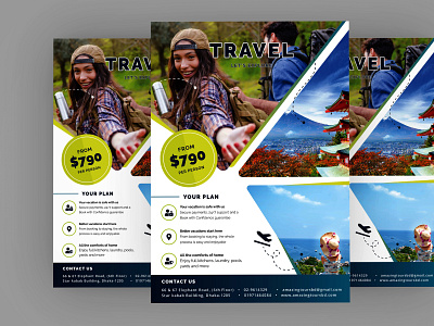 Travel Flyer Template ad advert advertisement agency agent beach destination flyer holiday holiday flyer holidays hotel magazine magazine ad packages packaging pamphlet post poster promotion