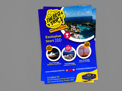 Travel Flyer Template ad advert advertisement agency agent beach destination flyer holiday holiday flyer holidays hotel magazine magazine ad packages packaging pamphlet post poster promotion