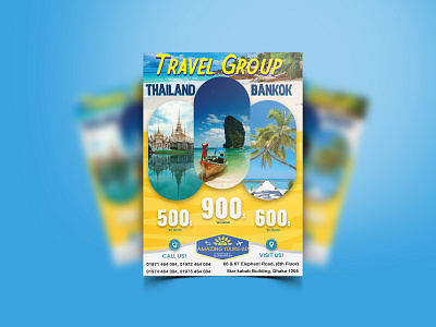 Travel Flyer Template ad advert advertisement agency agent beach destination flyer holiday holiday flyer holidays hotel magazine magazine ad packages packaging pamphlet post poster promotion