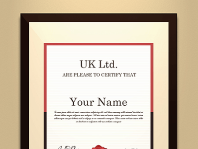 Certificate frame mockup