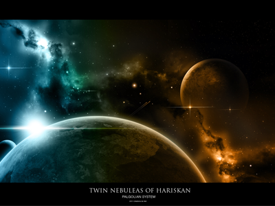 Twin Nebuleas of Hariskan 2011 art space wallpaper