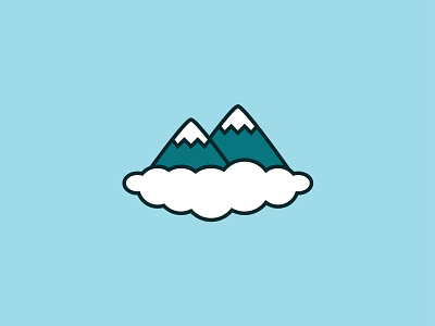 snowy mountains blue cute design flat fun graphic design icon illustration vector