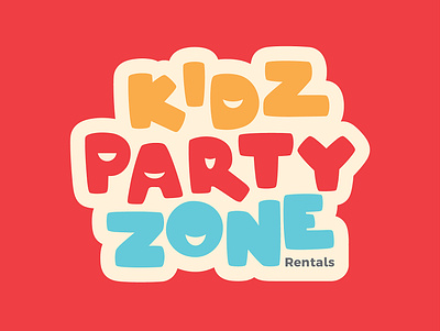 Kids Playful Logo. blue colorful design flat fun graphic design logo orange red typogaphy