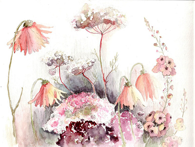 Don't kill the flowers! aquarelle art floral flowers giveaway hello dribble illustration watercolor illustration watercolors watercolour