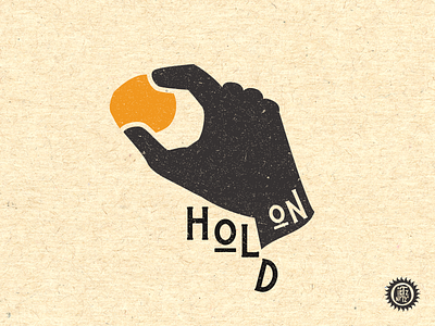 Hold On design flat gimp icon illustration logo minimal texture typography vector