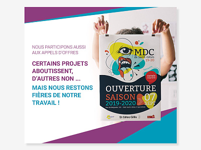Appel d'offre - Affiche MDC de Saint-Gilles composition dessin graphic design vector