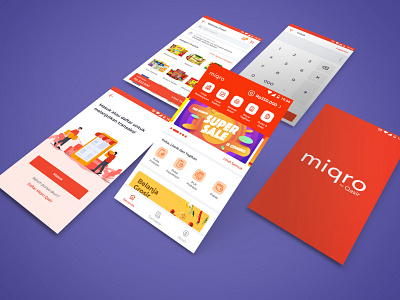 Miqro Apps Design 2019 branding calculator design ecommerce home screen login page mobile app design splash screen storefront ui ux