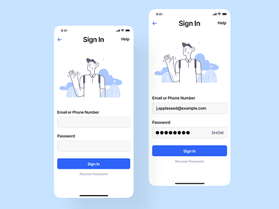 Sign In / Show Password app login form password masking show password sign in usability ux