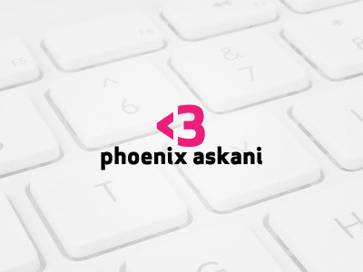 <3 3 design heart logo phoenix askani type typography