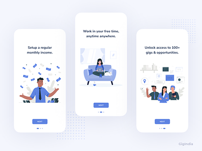 GigIndia Onboarding Dribbble android android app app app design design dribbble google material design onboarding onboarding ui ui ui design ux ux design
