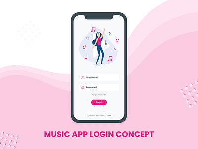 Music App Login Concept