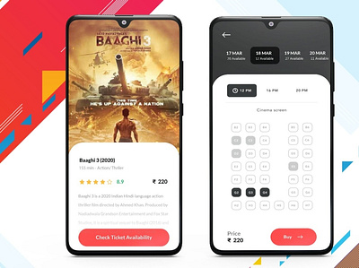 Events & Movie Ticket booking App android app app development appdesign b2cinfosolutions branding illustration ui ux