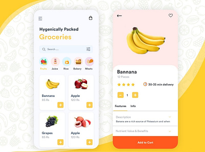 Grocery App app development appdesign b2cinfosolutions branding logo ui ux