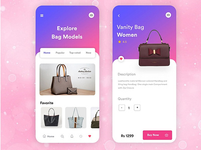 Women's Bag App appdesign appdevelopers appdevelopment b2cinfosolutions covid19 ui ux