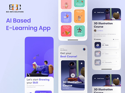 AI Based E-learning App android app app designing app development appdesign b2cinfosolutions ui
