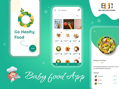 Baby Food App android app app designing app development appdesign b2cinfosolutions baby food app covid19 illustration ui ux